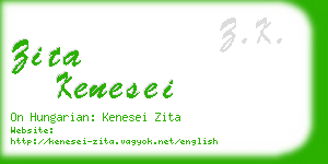 zita kenesei business card